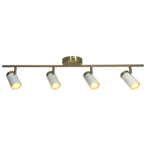 24 واط 4 ضوء حديث مصباح داخلي بسيط ظل أبيض ساطع نحى الذهب مرة أخرى24W 4-Light Modern Simple Indoor Lamp Bright White Shade Brushed Gold Back
