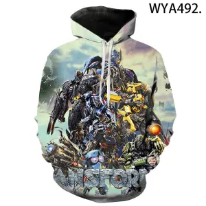 3D Printed Transformers Hoodies - Movie Hooded Sweatshirts Streetwear