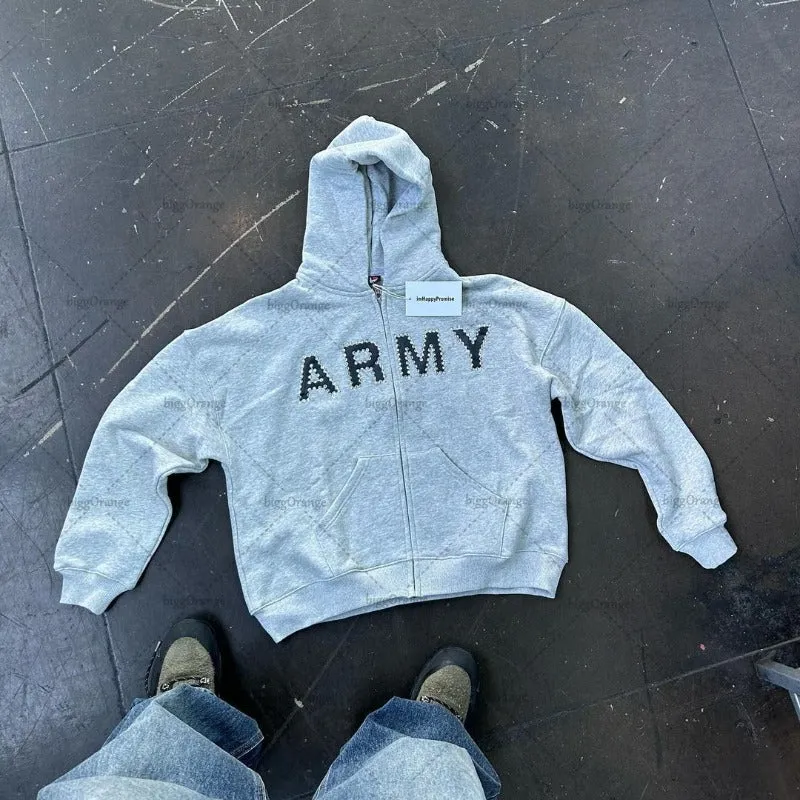 Advbridge 2024 American Retro Classic Streetwear Hip-Hop Trendy Brand Letter Print Colorful Zipper Hoodie Y2K Harajuku Loose Casual Jacket