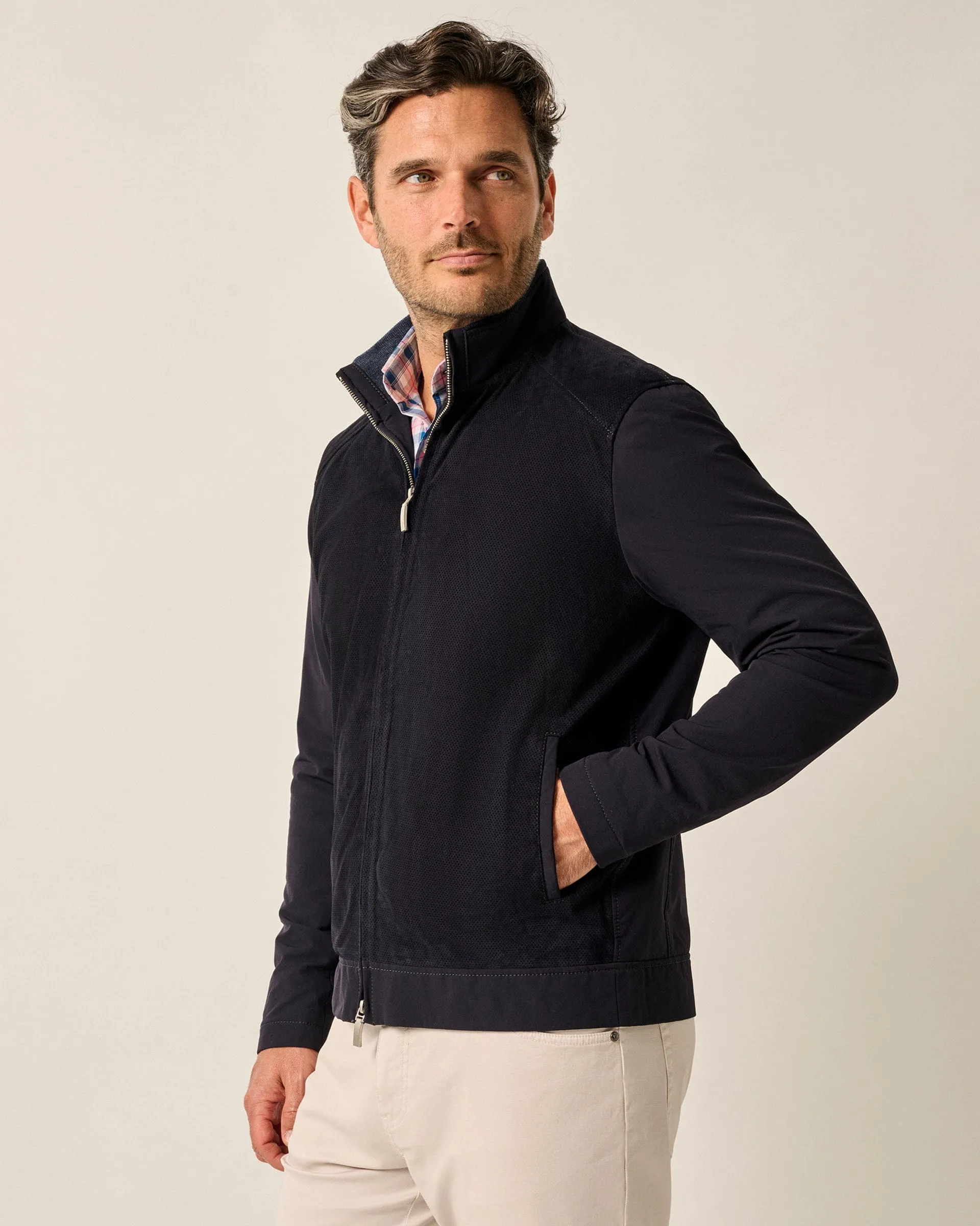 Agnelli Suede Mixed Media Jacket