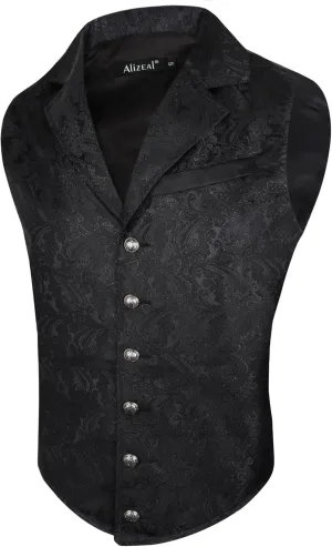 Alizeal Mens Paisley Suit Vest Victorian Floral Steampunk Gothic Waistcoat