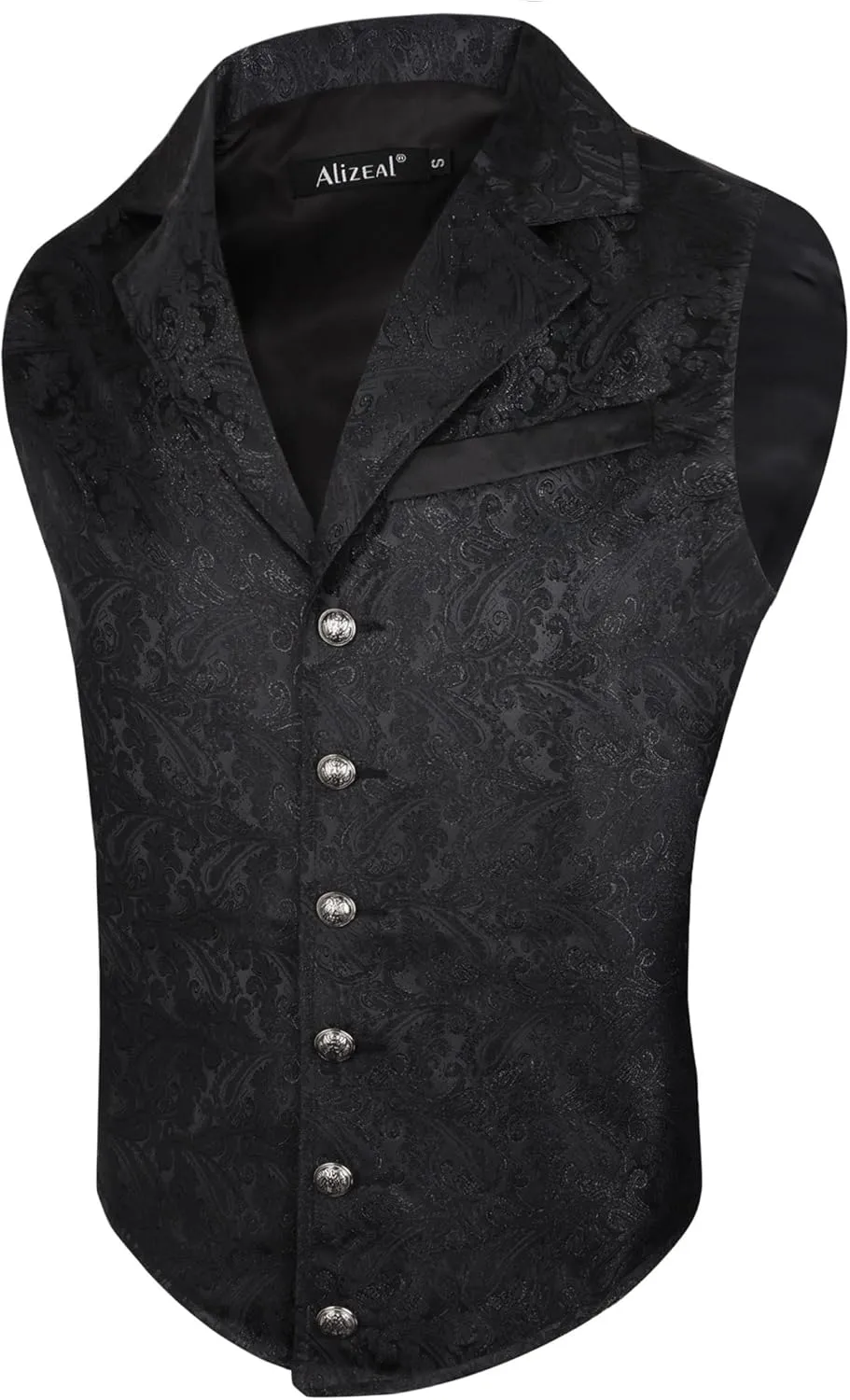 Alizeal Mens Paisley Suit Vest Victorian Floral Steampunk Gothic Waistcoat