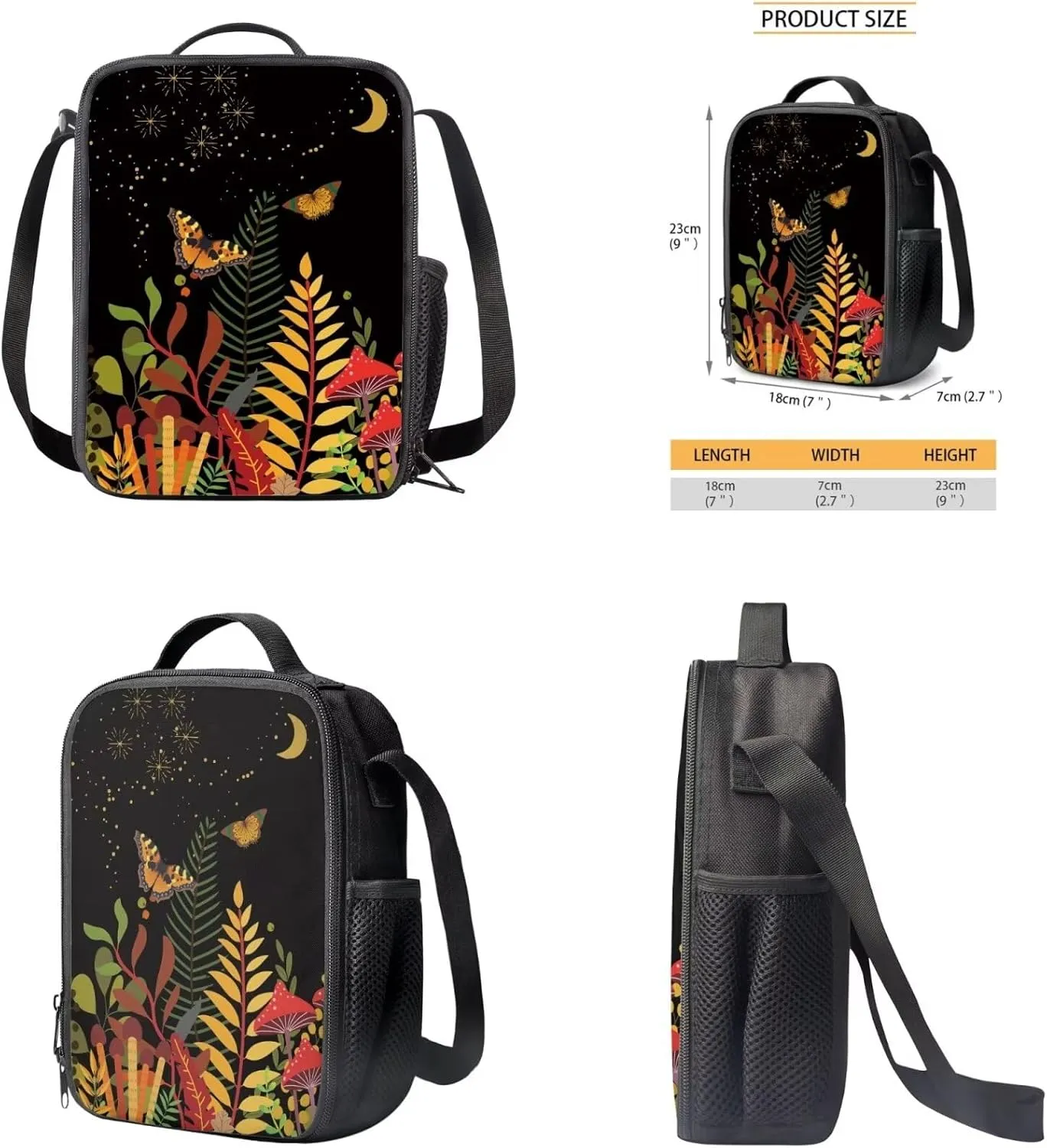 AmzPrint 4 In 1 Backpack Set For Boys Girls Kids Mushroom Backpack And Lunch Bag Back To School Supply Backpack Set Gifts