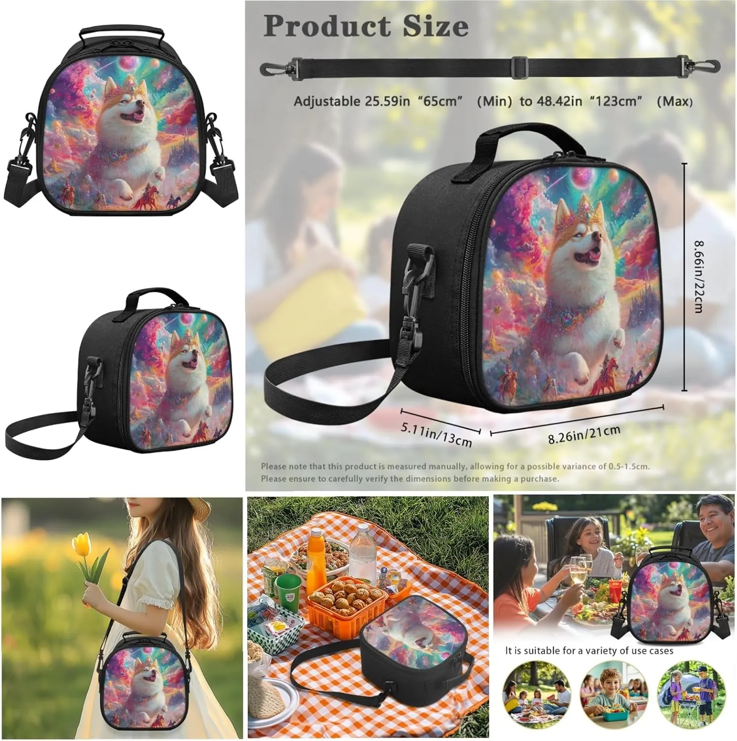 AmzPrint Akita Dog School Backpacks And Lunch Kit For Boys Middle School 3 Pcs Backpack Set Back To School Bag Gifts