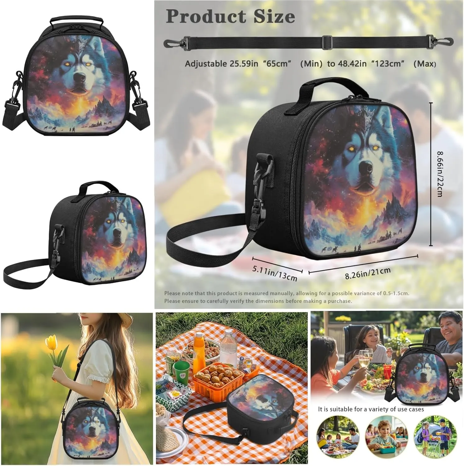AmzPrint Alaskan Malamute Dog School Backpack And Lunch Box For Girls Preschool 3-Piece Backpack Set Back To School Bag Gifts