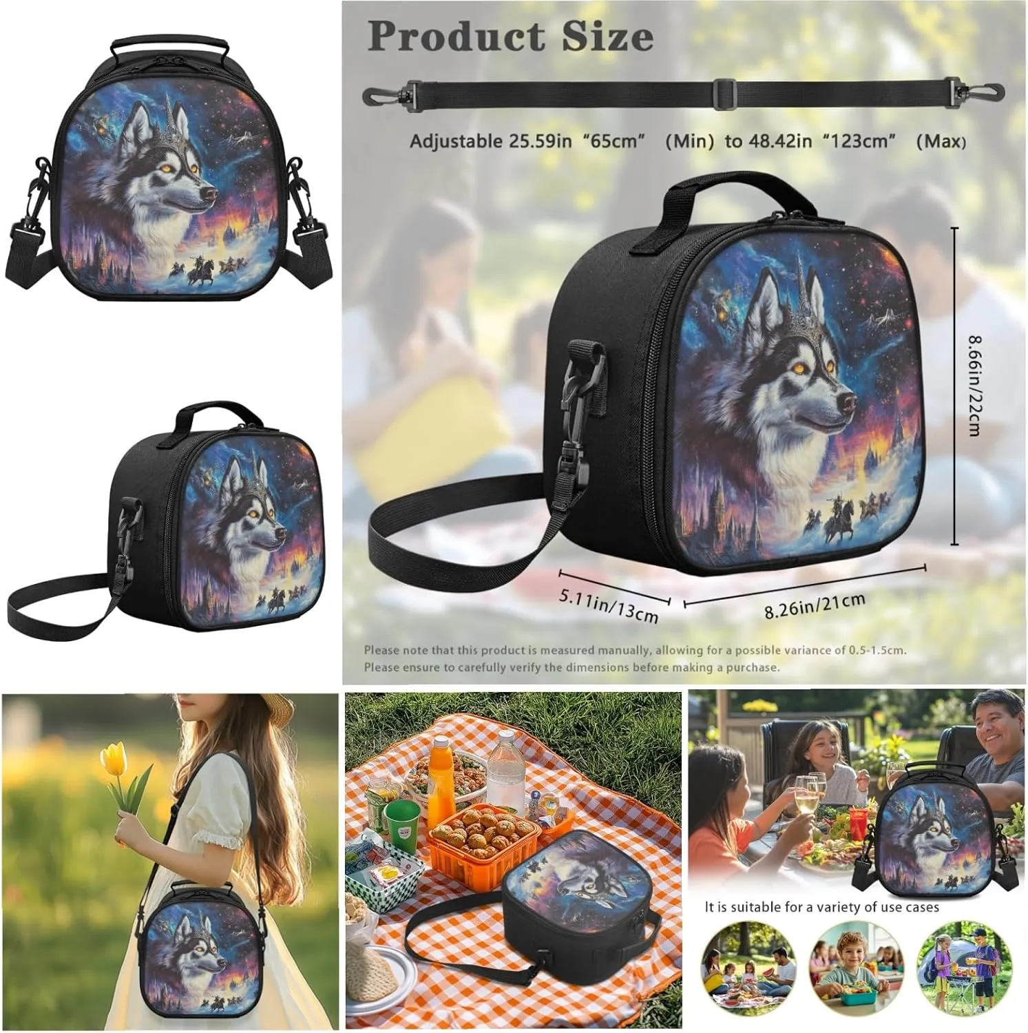 AmzPrint Alaskan Malamute Dog School Backpacks With Lunch Box For Girls Junior High School 3Pc Backpack Set