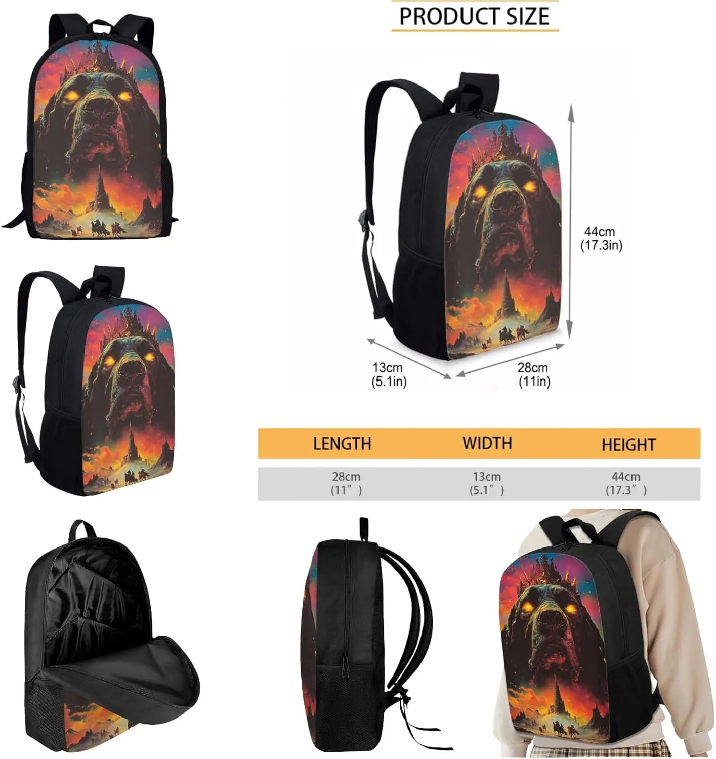 AmzPrint Bloodhound Dog Backpack Matching Lunch Box For Boys Middle School 3 In 1 Backpack Set Back To School Bag Gifts