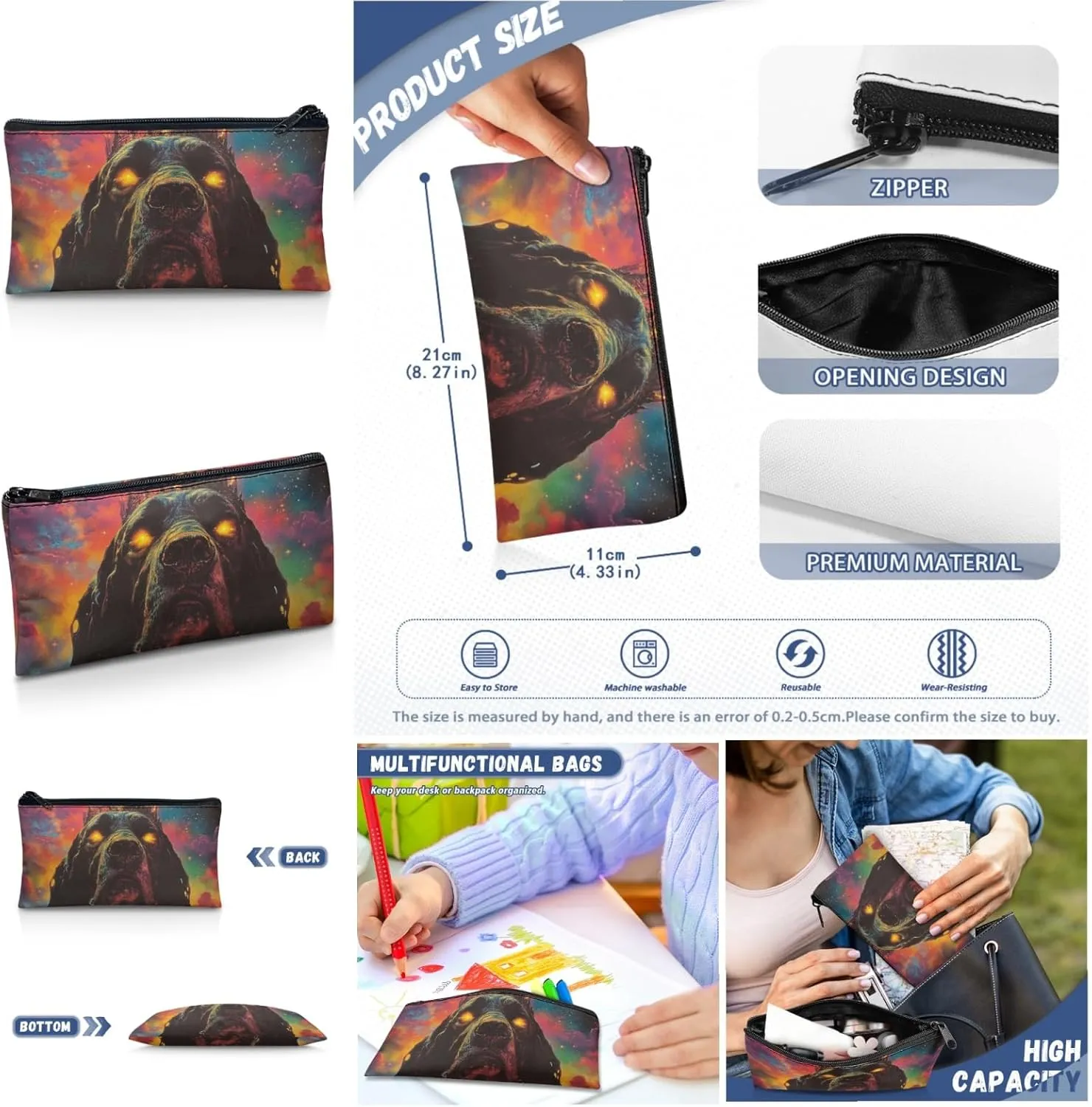AmzPrint Bloodhound Dog Backpack Matching Lunch Box For Boys Middle School 3 In 1 Backpack Set Back To School Bag Gifts