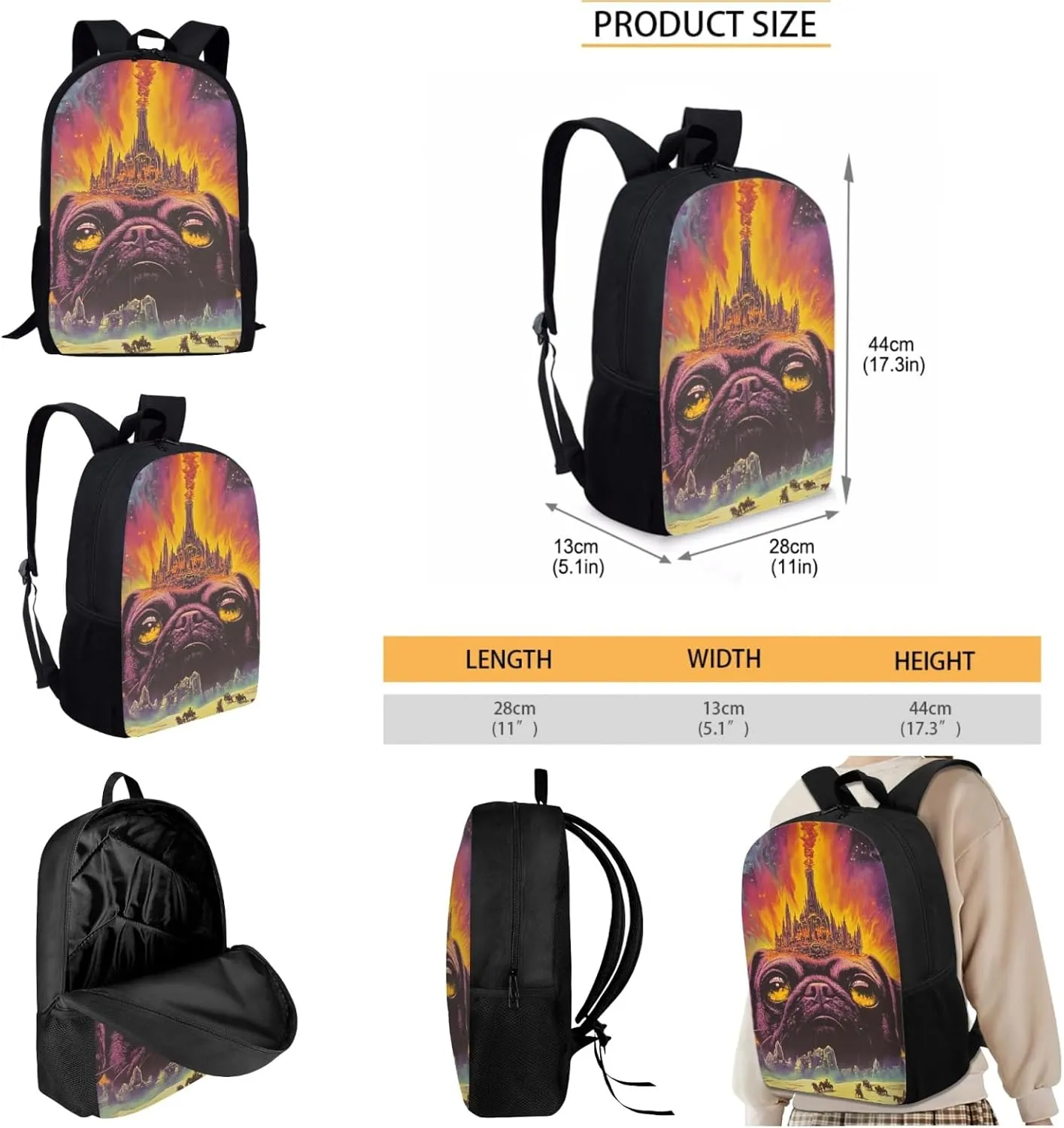 AmzPrint Bloodhound Dog School Backpack Matching Lunch Bag For Boys Junior High School 3 In 1 Backpack Set