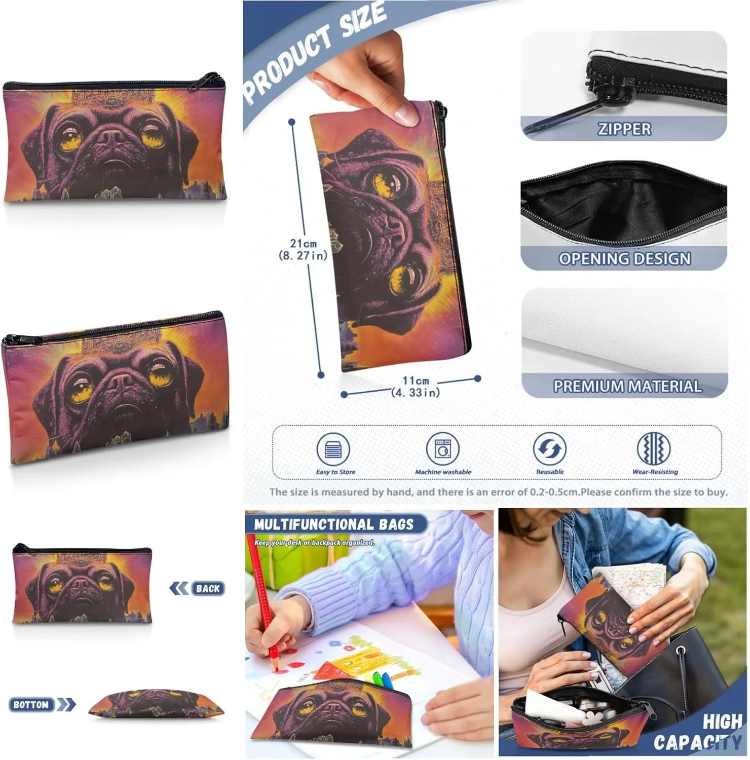 AmzPrint Bloodhound Dog School Backpack Matching Lunch Bag For Boys Junior High School 3 In 1 Backpack Set