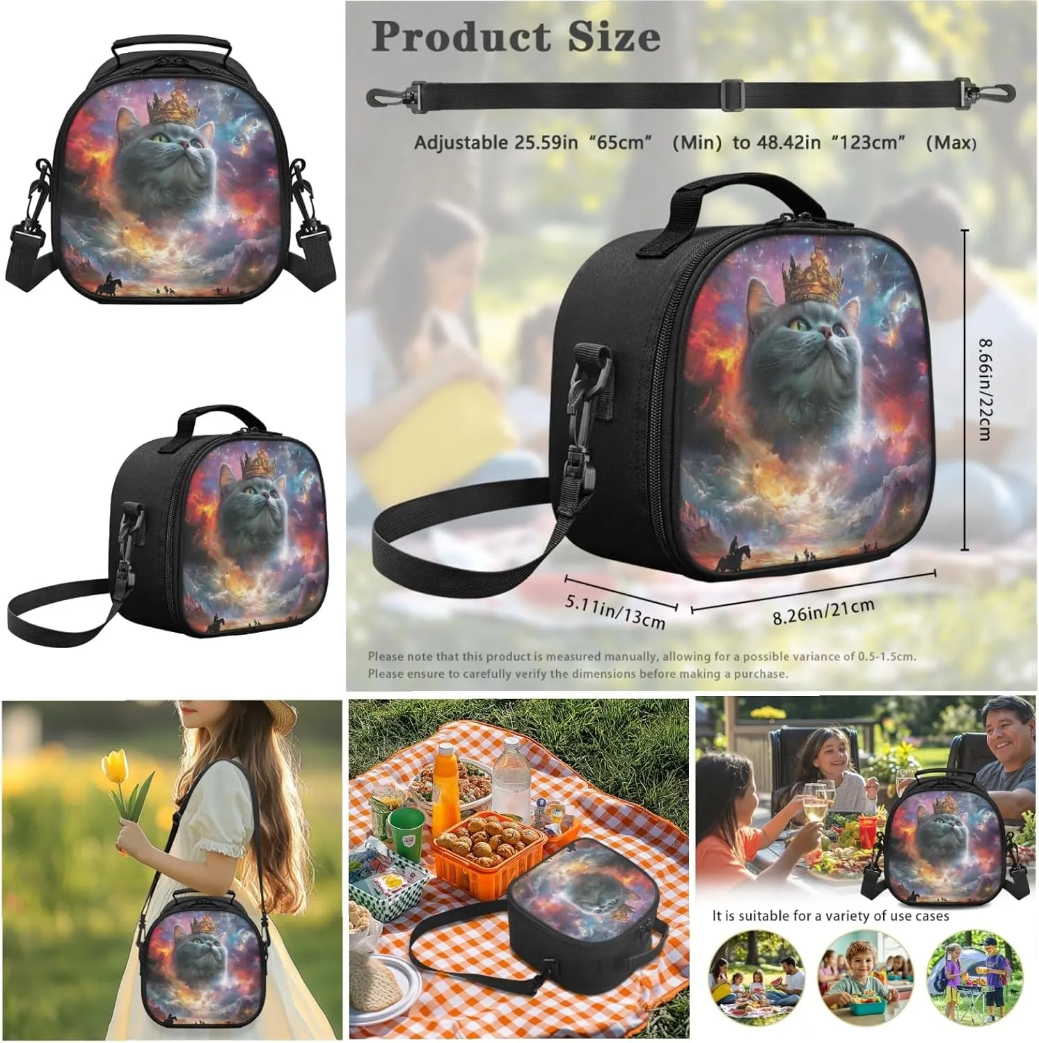 AmzPrint British Shorthair Cat Bookbag And Lunch Bag Set For Girls Preschool 3 In 1 Backpack Set Back To School Bag Gifts