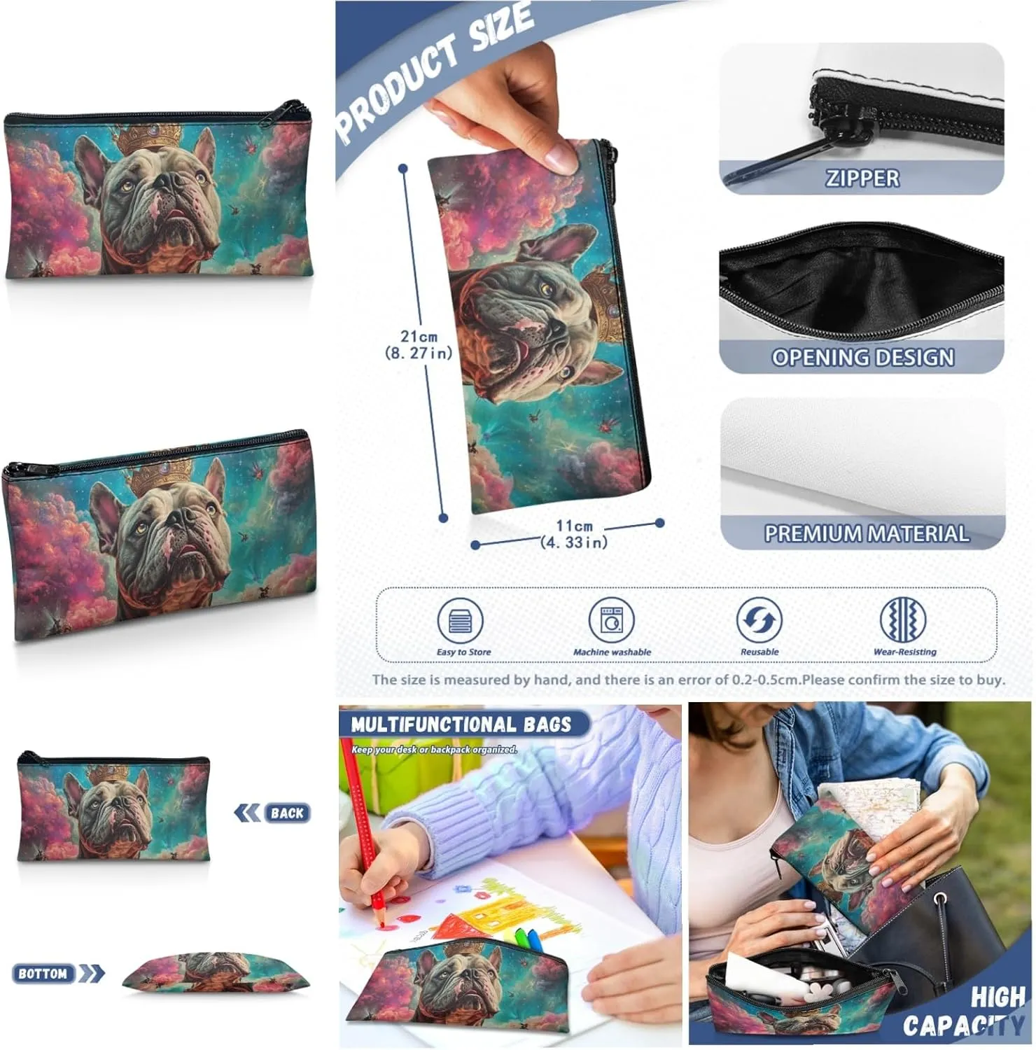 AmzPrint Bull Terrier Dog Bookbag And Lunch Bags Set For Boys Primary School 3 In 1 Backpack Set Back To School Bag Gifts