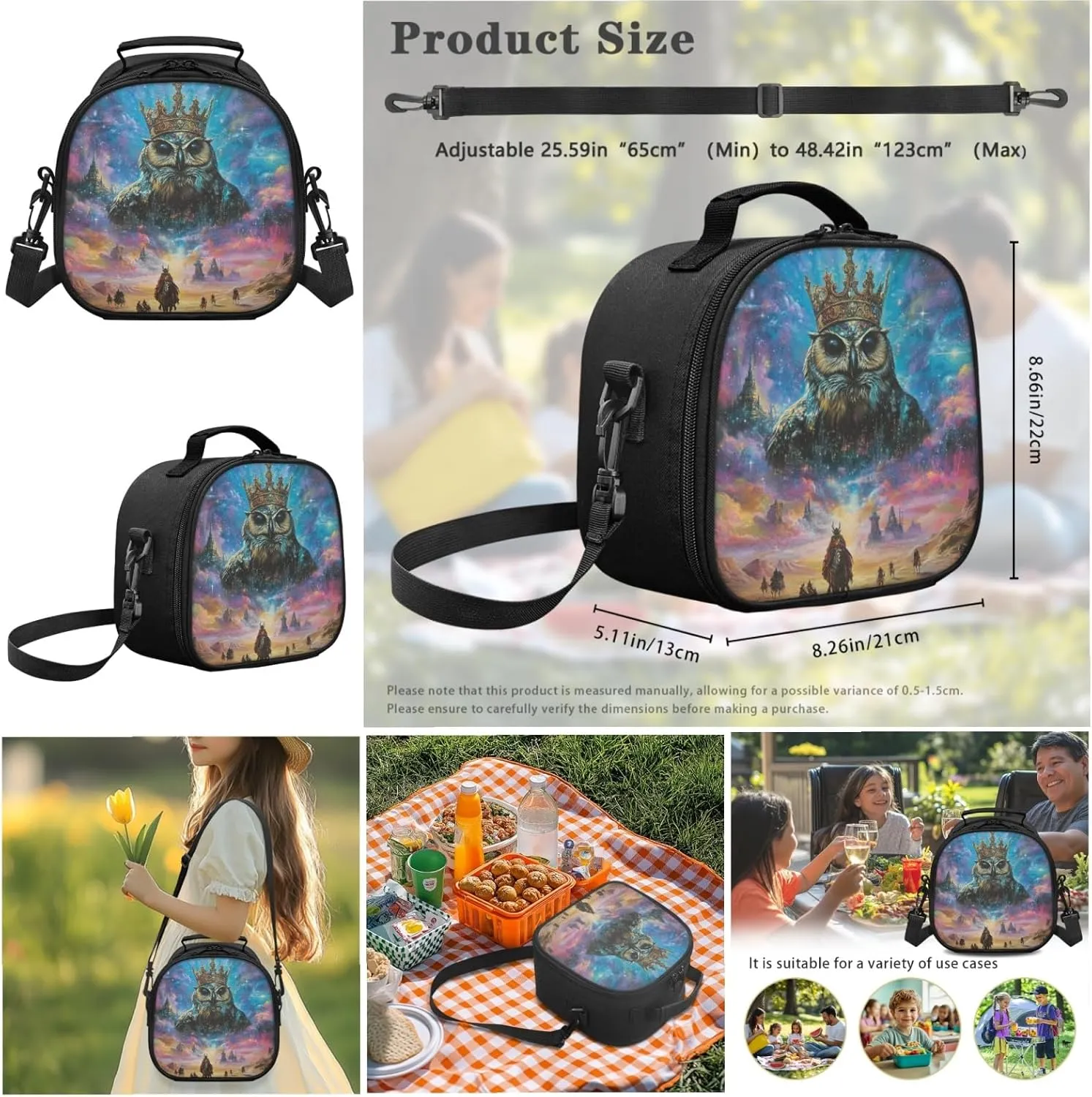 AmzPrint Burrowing Owl School Backpack With Lunch Kit Combo For Boys Junior High School 3-Piece Backpack Set
