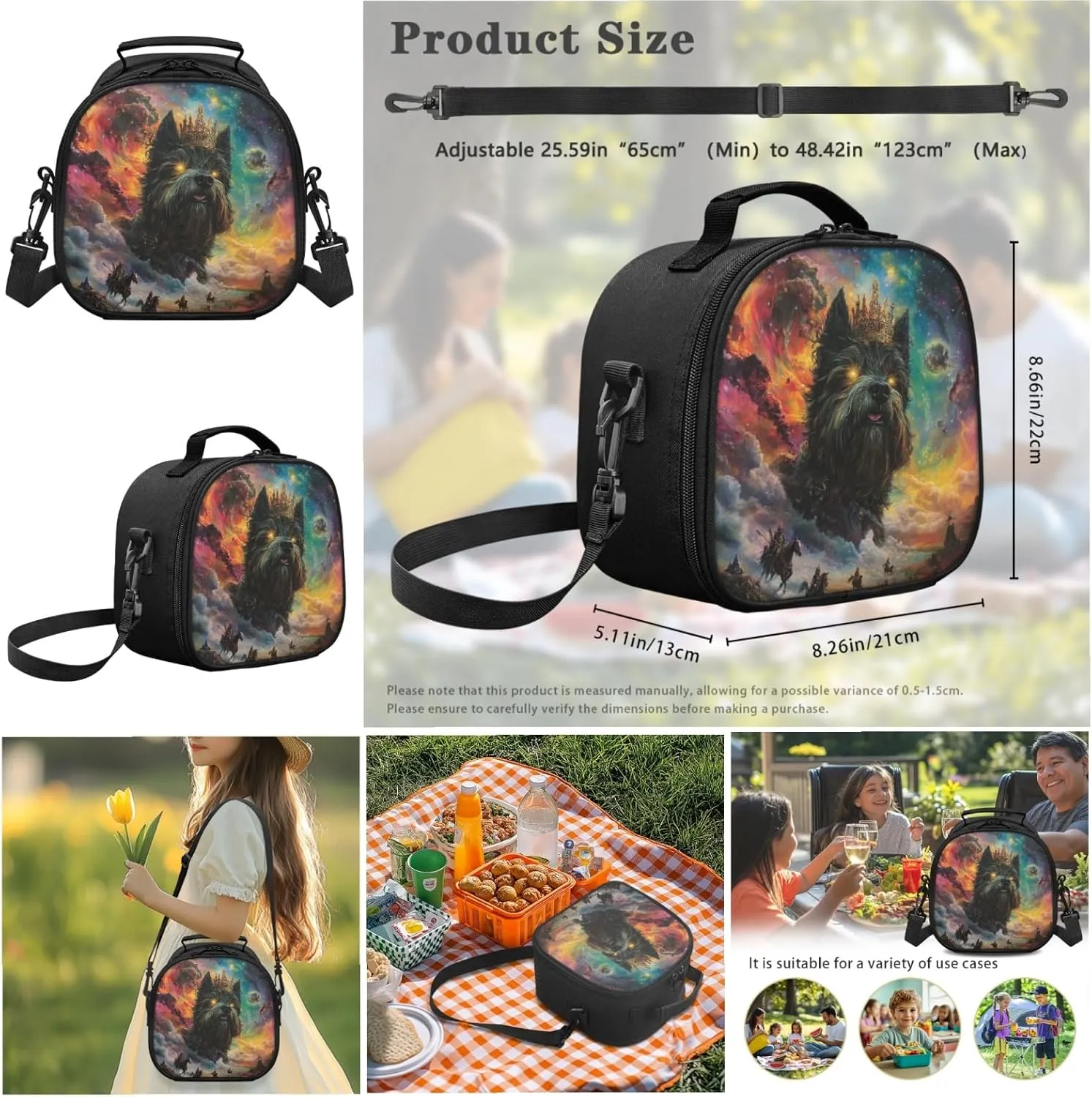 AmzPrint Cairn Terrier Dog Bookbag With Lunch Bag Set For Boys High School 3Pc Backpack Set Back To School Bag Gifts