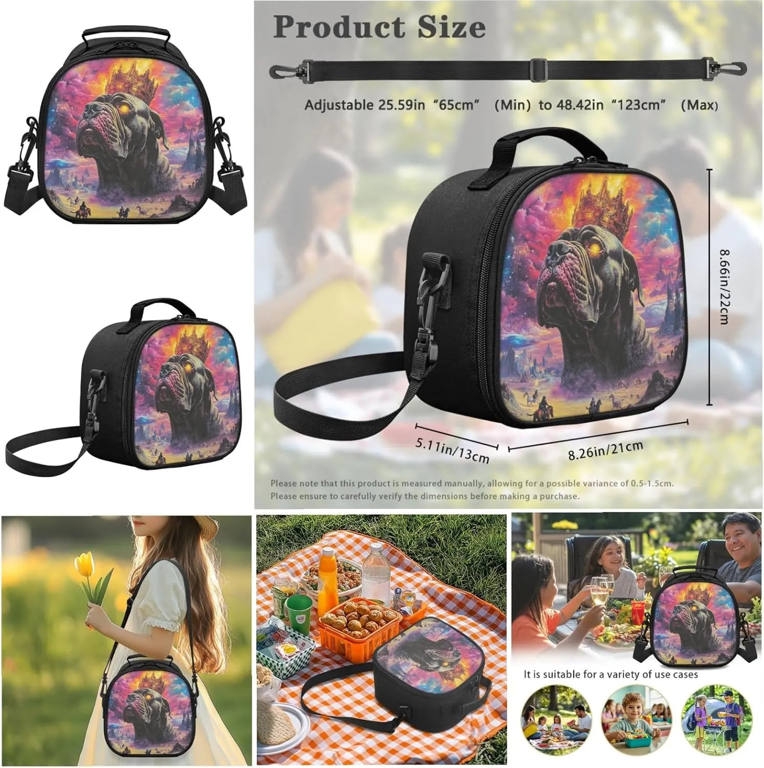 AmzPrint Dogue De Bordeaux Dog School Backpacks With Lunch Bags Set For Boys Middle School 3 Pcs Backpack Set