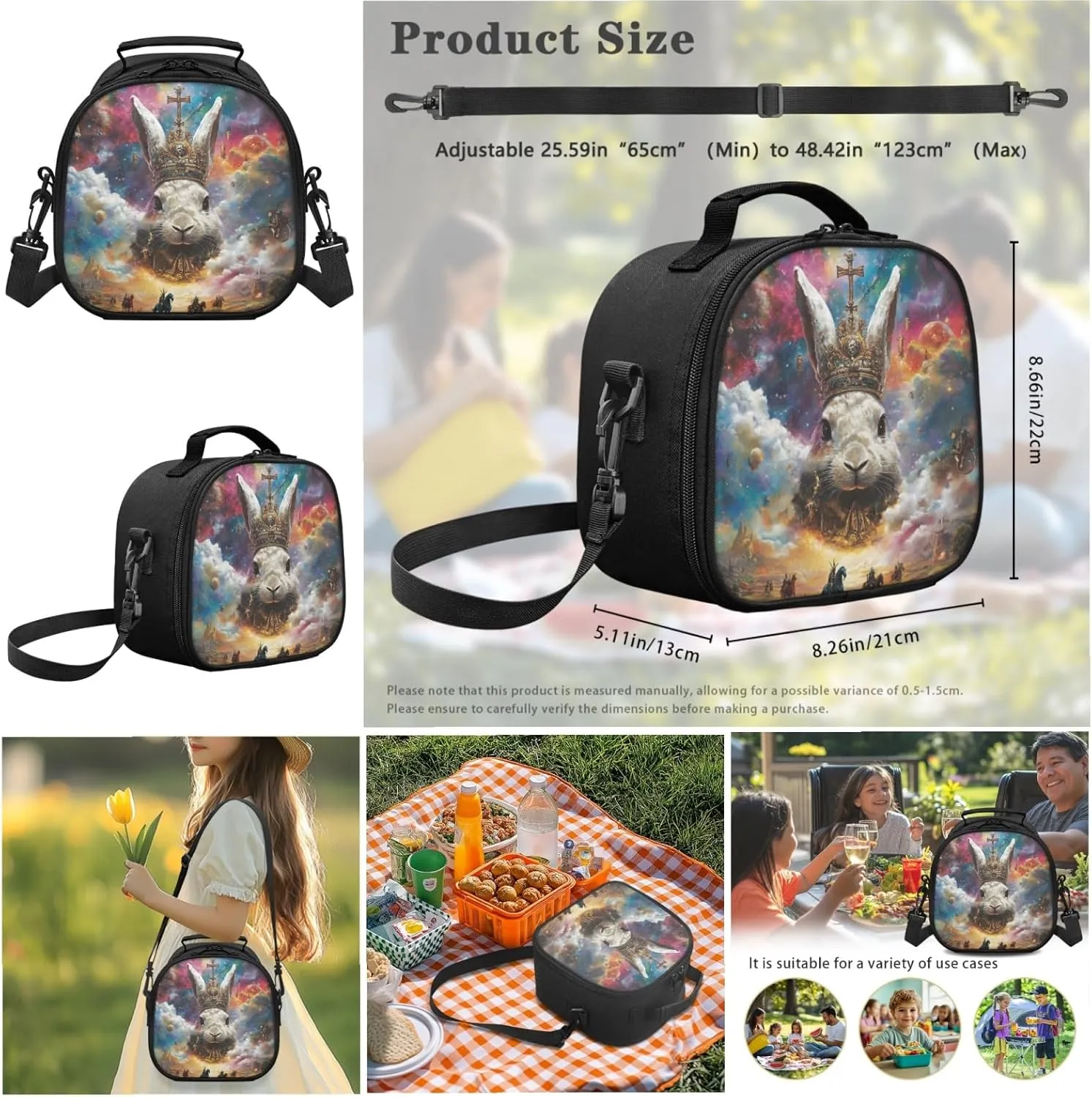 AmzPrint Dutch Rabbit School Backpack And Lunch Bags For Students Girls Boys Junior High School 3Pcs Backpack Set