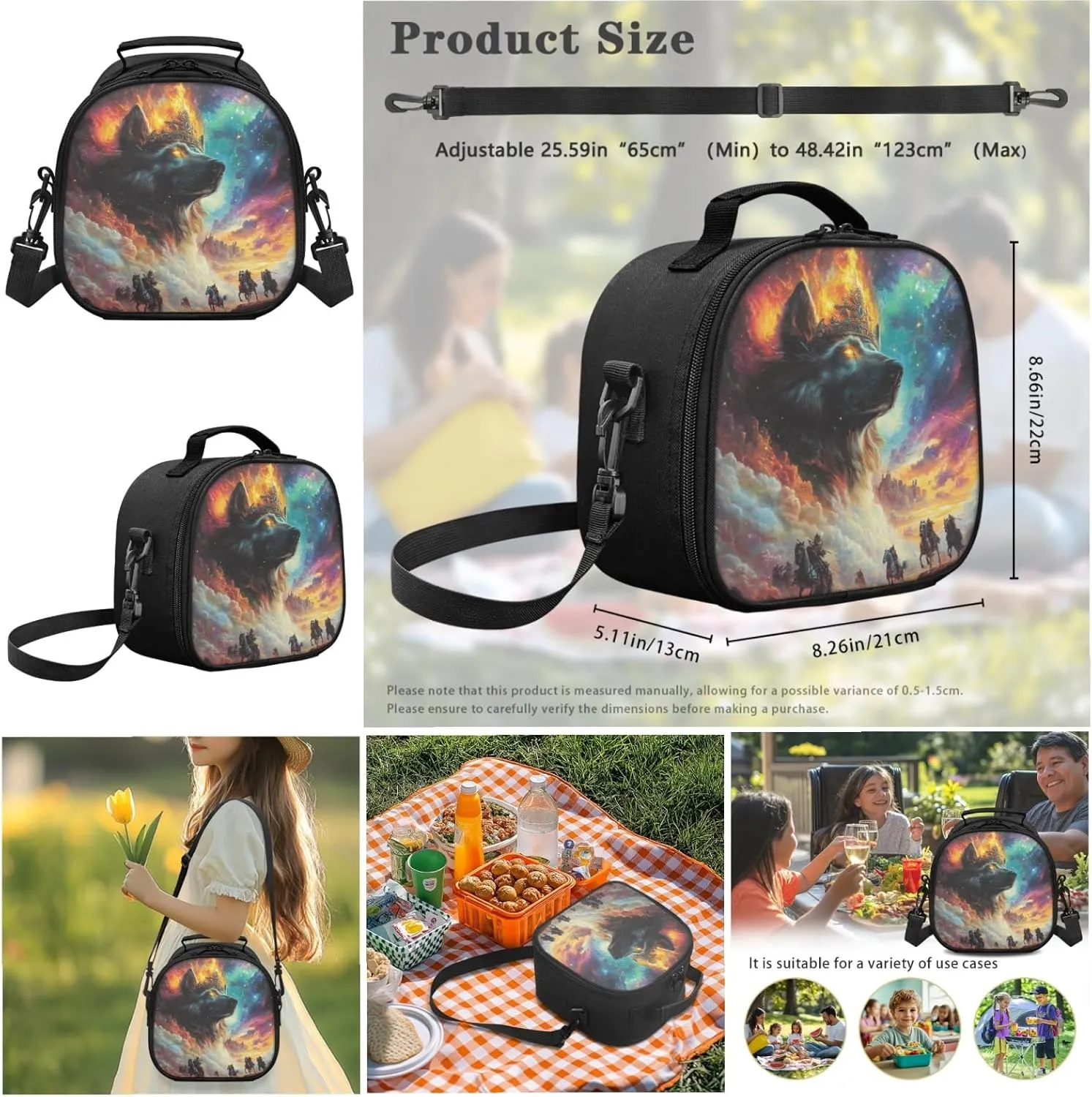 AmzPrint Finnish Lapphund Dog Backpack Matching Lunchbox Set For Boys Middle School 3Pc Backpack Set Back To School Bag Gifts