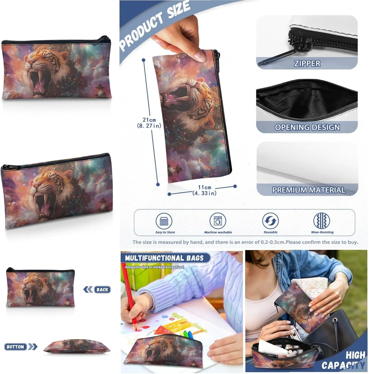 AmzPrint South African Lion School Backpack Matching Lunch Bag Combo For Girls High School 3 In 1 Backpack Set