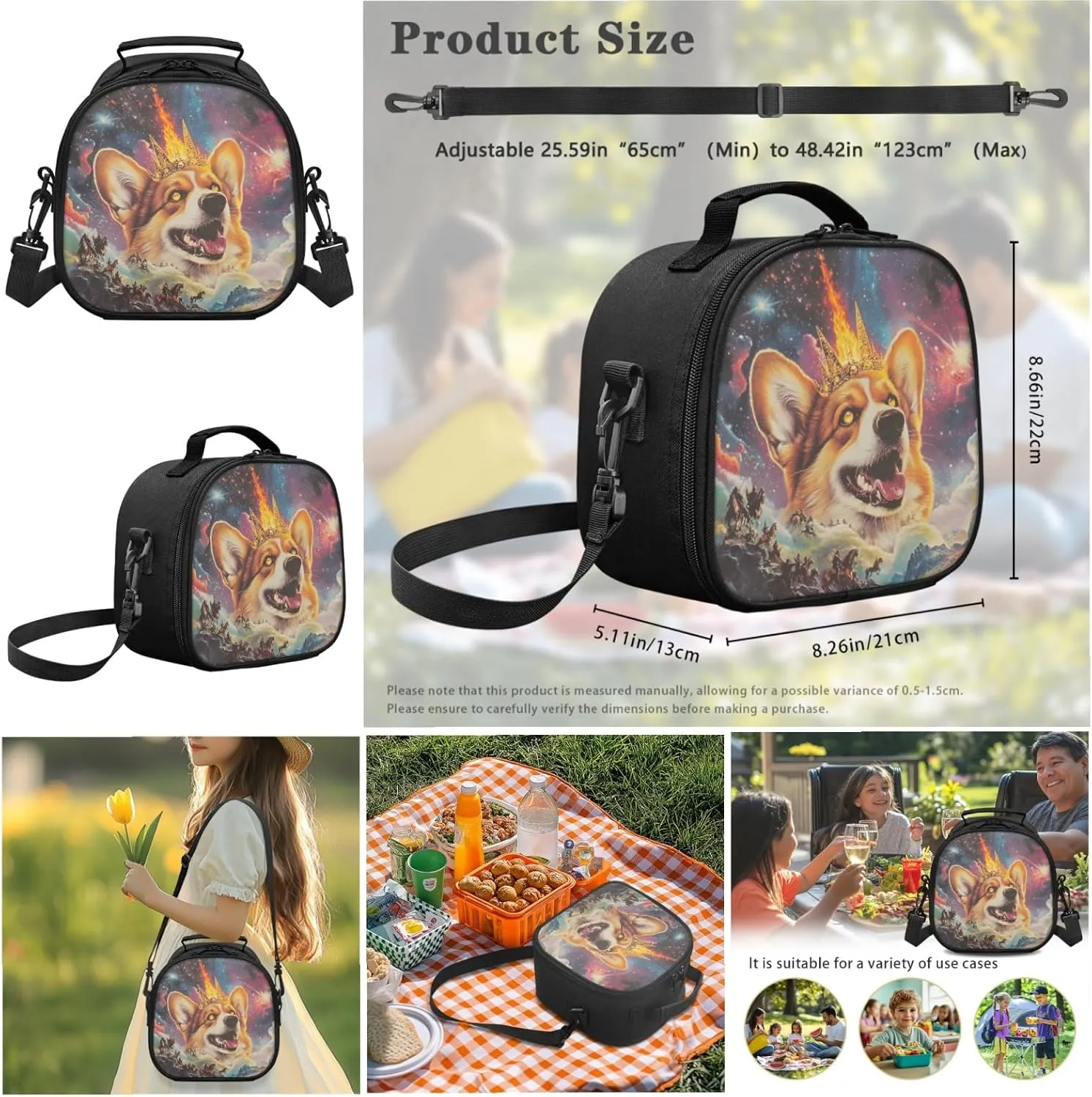 AmzPrint Welsh Corgi Dog School Backpacks With Lunch Box For Boys Elementary School 3Pc Backpack Set Back To School Bag Gifts