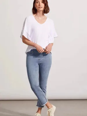 Audrey Pull On Straight Crop Jeans [Vista Blue-6733O]