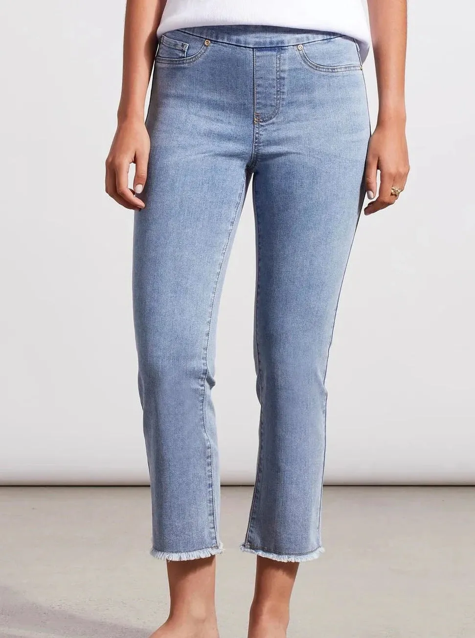 Audrey Pull On Straight Crop Jeans [Vista Blue-6733O]