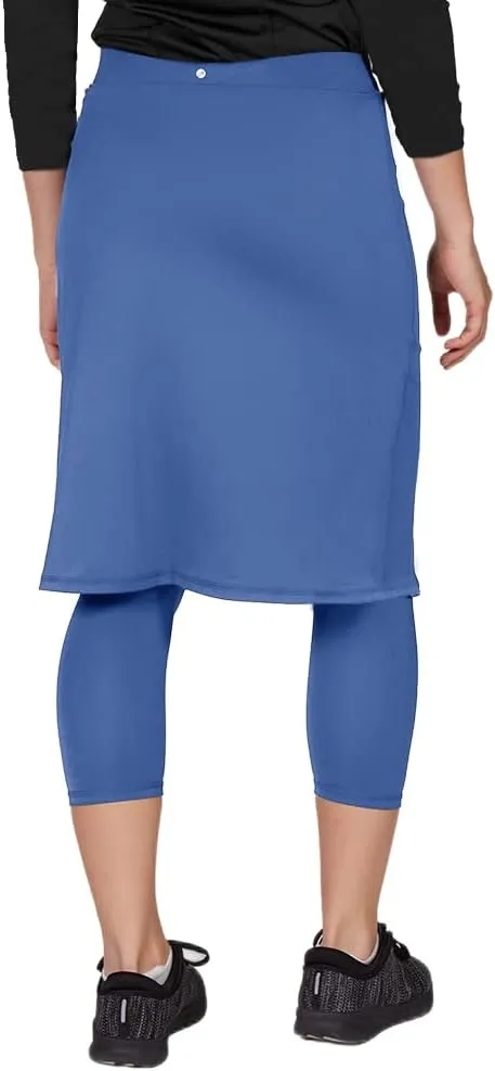 Aurgelmir Women's Tennis Golf Skirts Workout Skirted Leggings Yoga Capri Pants with Skirts Skorts Pockets
