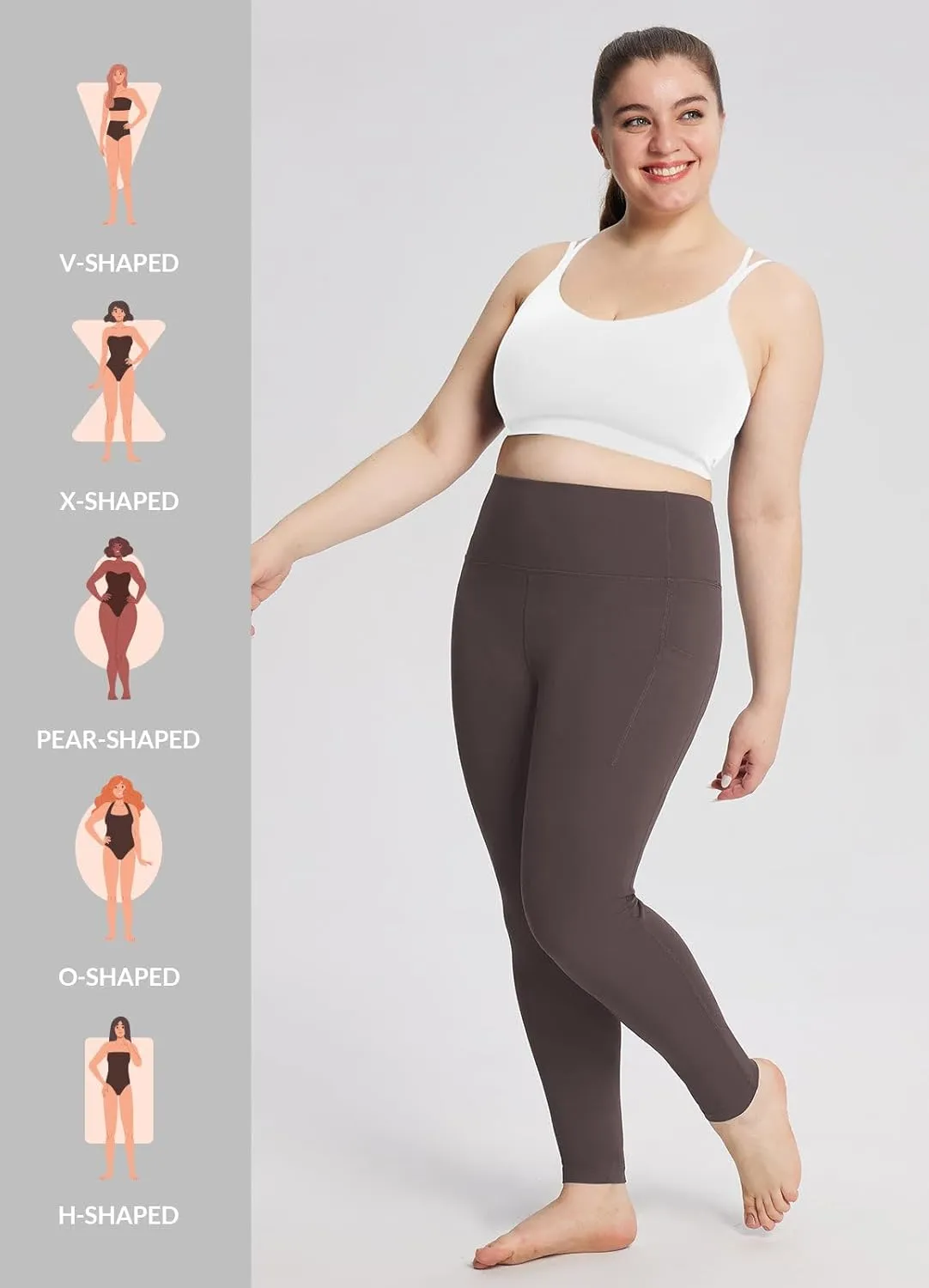 baleaf 7/8 Workout Leggings with Pockets for Women High Waisted Tummy Control Plus Size Yoga Pants for Running Gym Athletic