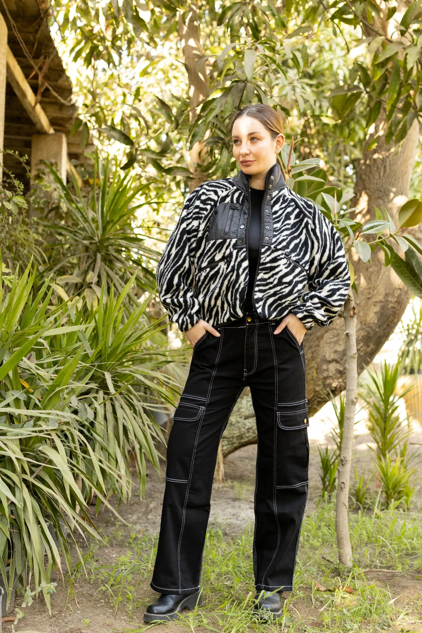 Berber Jacket with Nylon Pocket - 253030