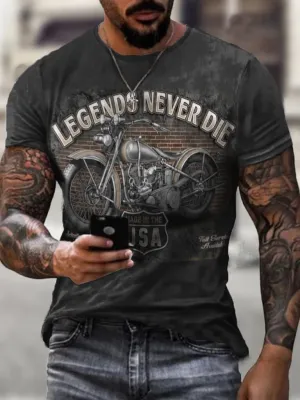 Biker Vintage Print  T-Shirt