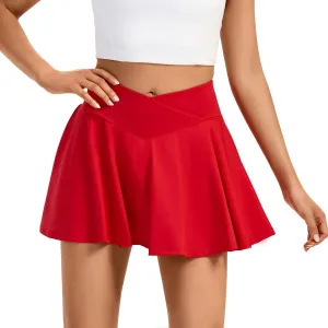 Blaosn Womens Mini Tennis Skirt Athletic Workout Golf Short Flowy Crossover Pleated Skirts with Pocket Cute Clothes Summer