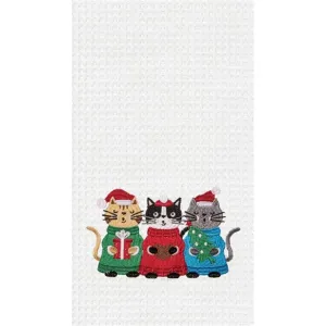 C&F Home Caroling Cats Waffle Weave Towel 18 x 27 Inches