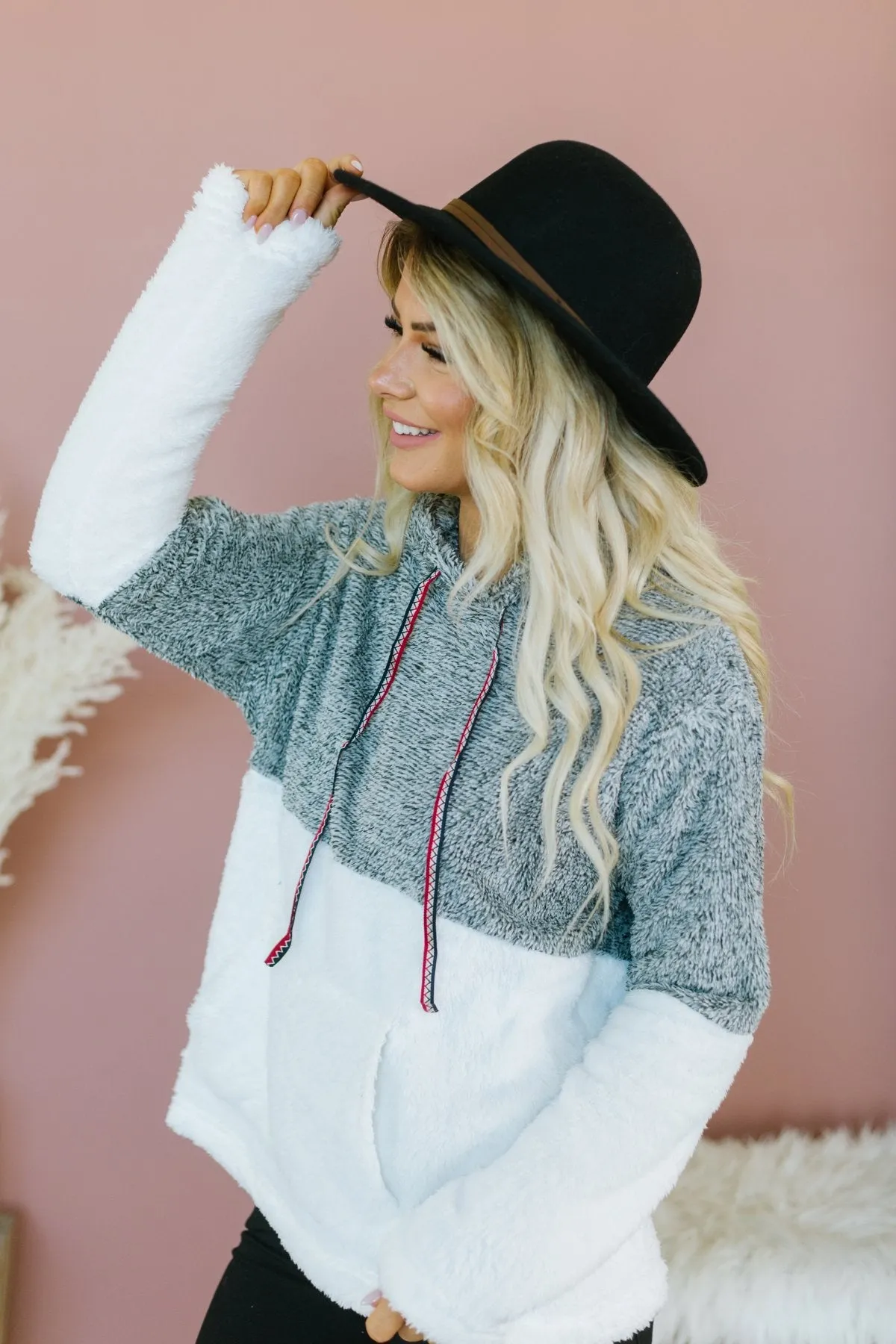 Colorblock Sherpa Hoodie
