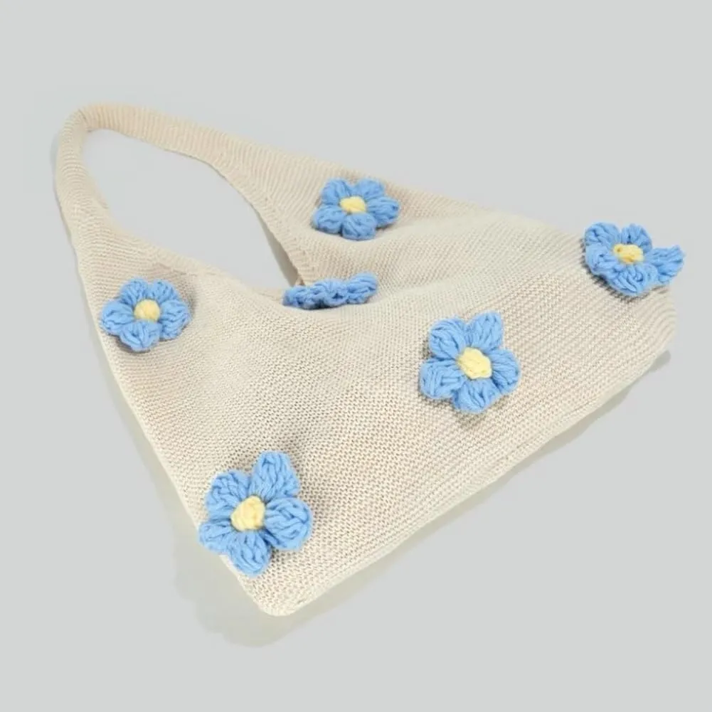 Crochet Tote Bag Women 2025 Trendy Woven Summer Beach Bag Large Shoulder Purse Tote Handbags with Handwoven Flower