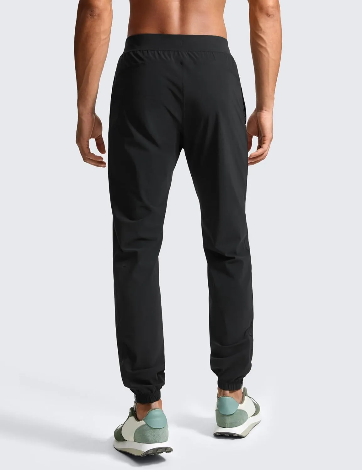 CRZ YOGA Athletic Joggers for Men - 31" Lightweight Running Training Pants with Zip Pockets and Ankle Zippers