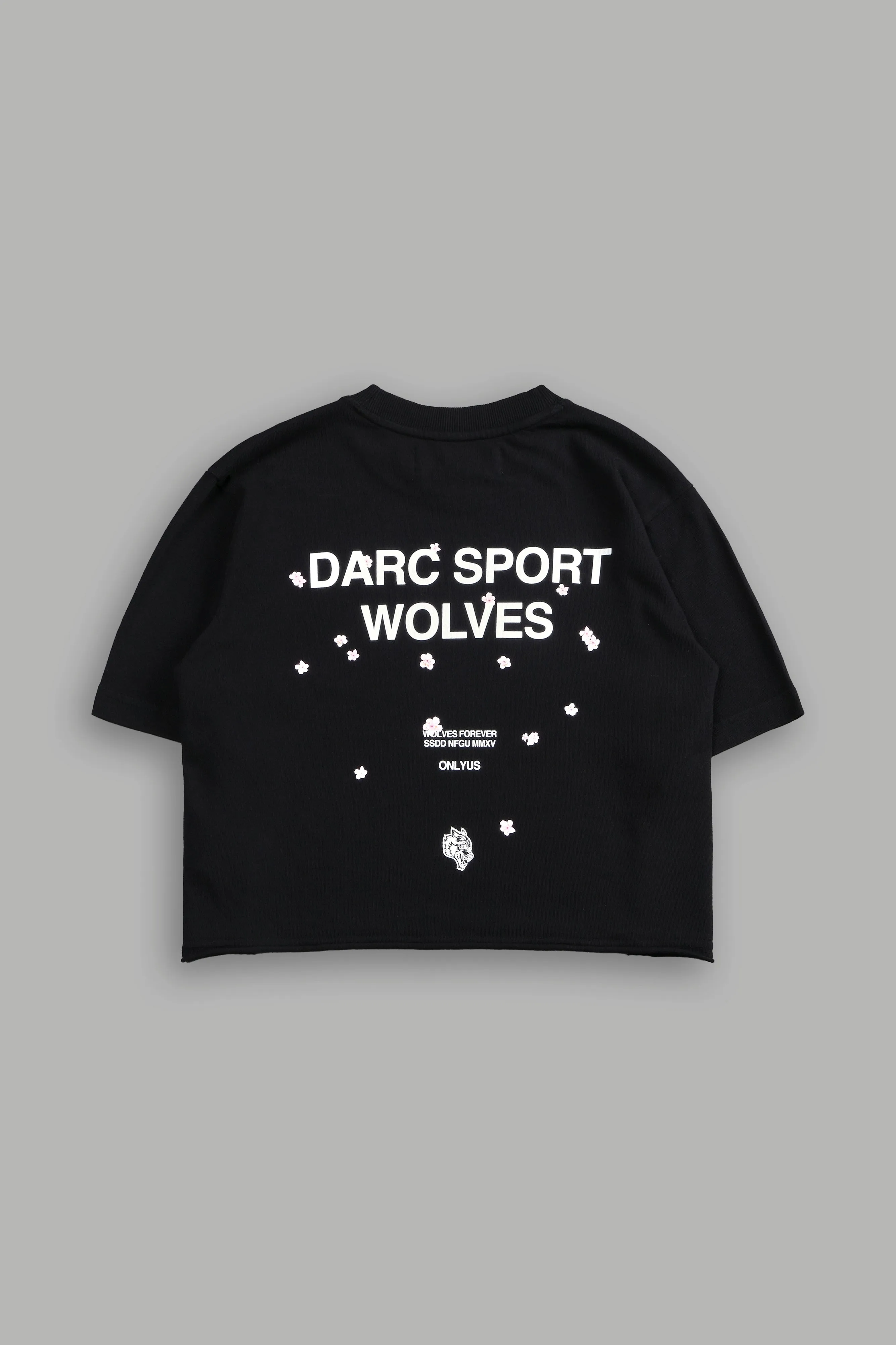 Darc Sport Wolves Blossom "Premium" (Cropped) Tee in Black
