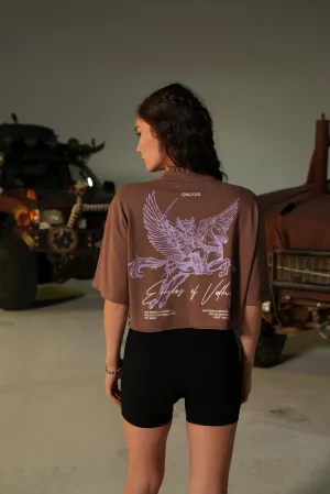 Divine Warrior "Premium" Oversized (Cropped) Tee in Norse Brown