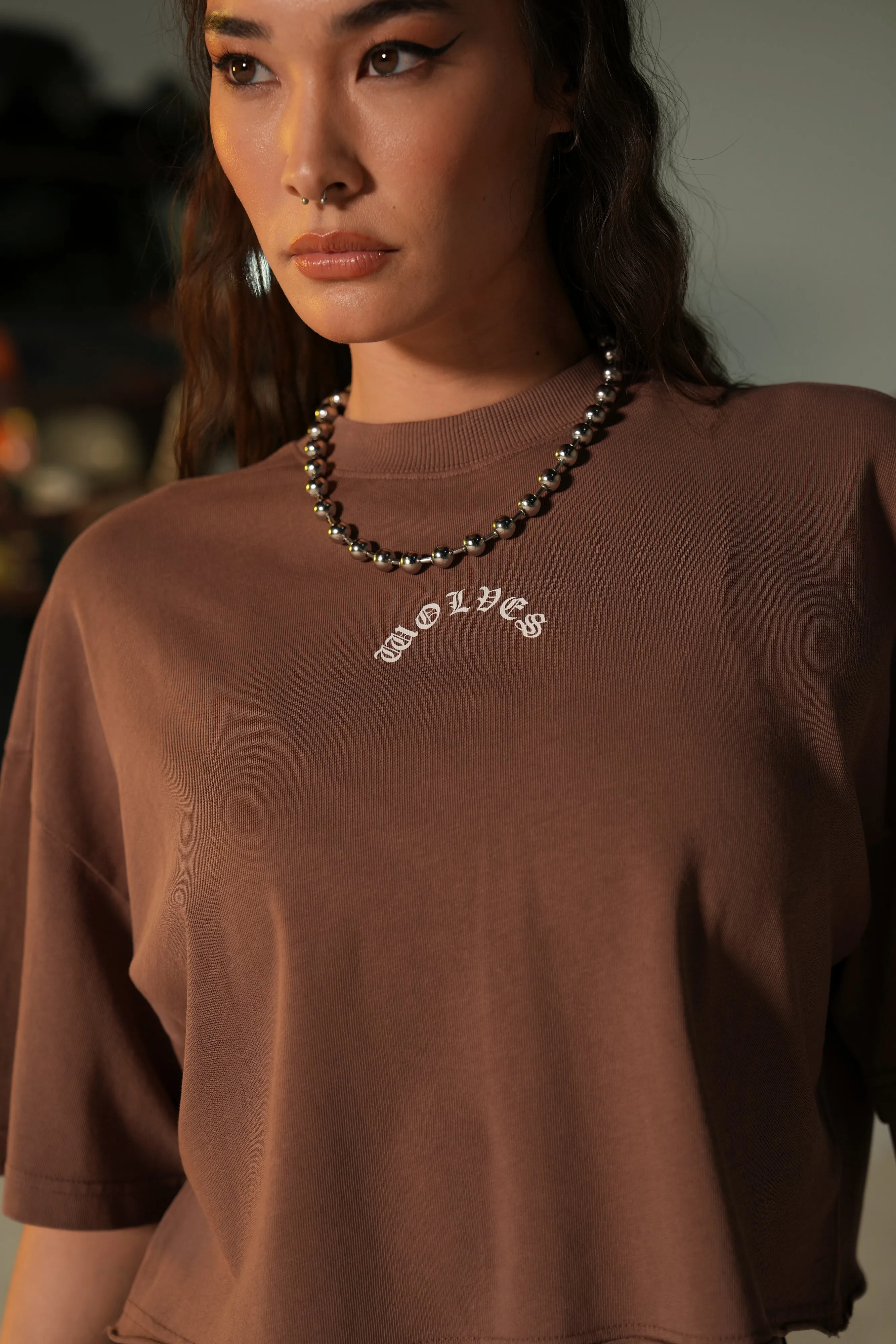Divine Warrior "Premium" Oversized (Cropped) Tee in Norse Brown