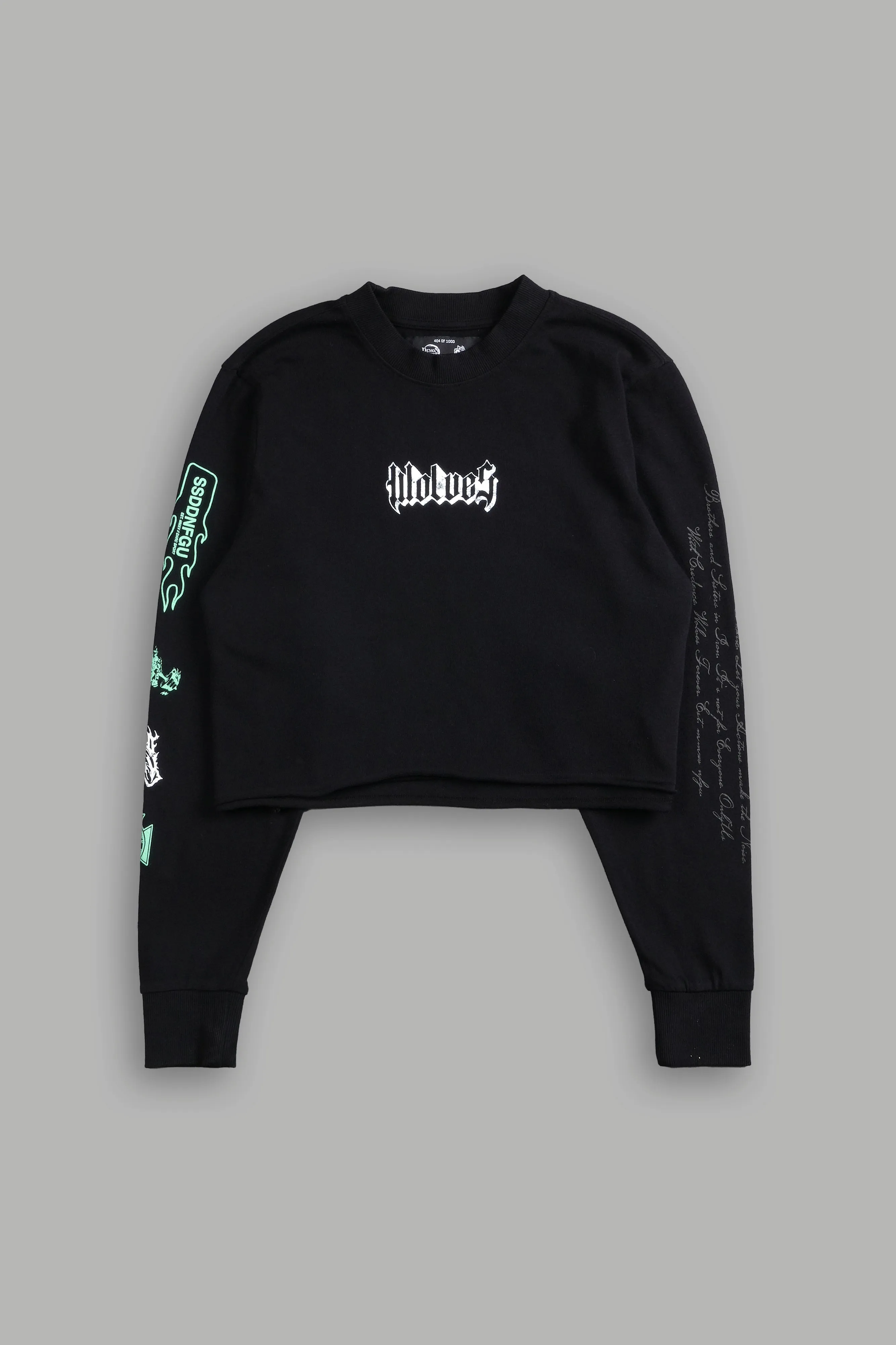 Falling "Premium" (Cropped) L/S Tee in Black