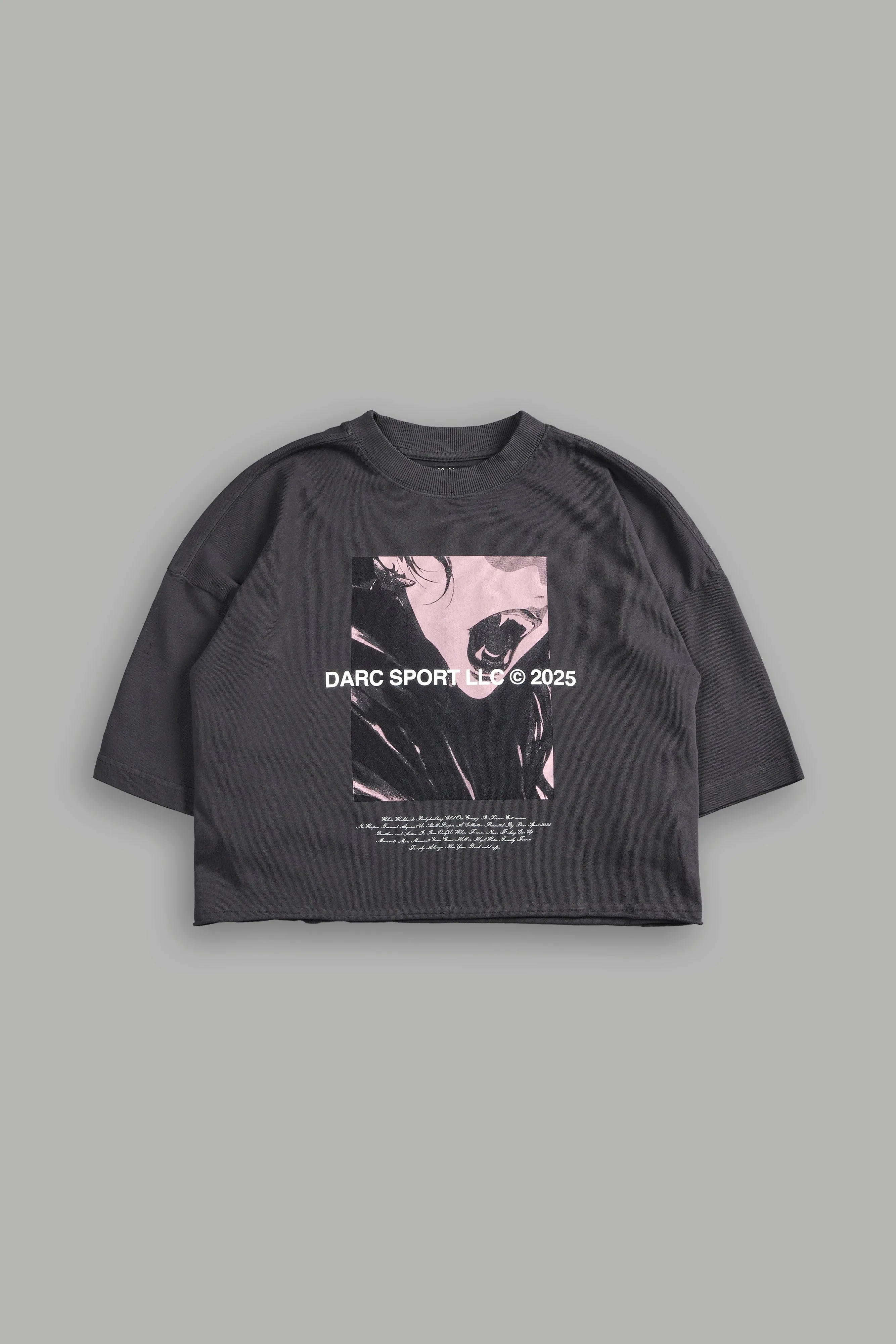 Fangs Premium "Premium" Oversized (Cropped) Tee in Wolf Gray
