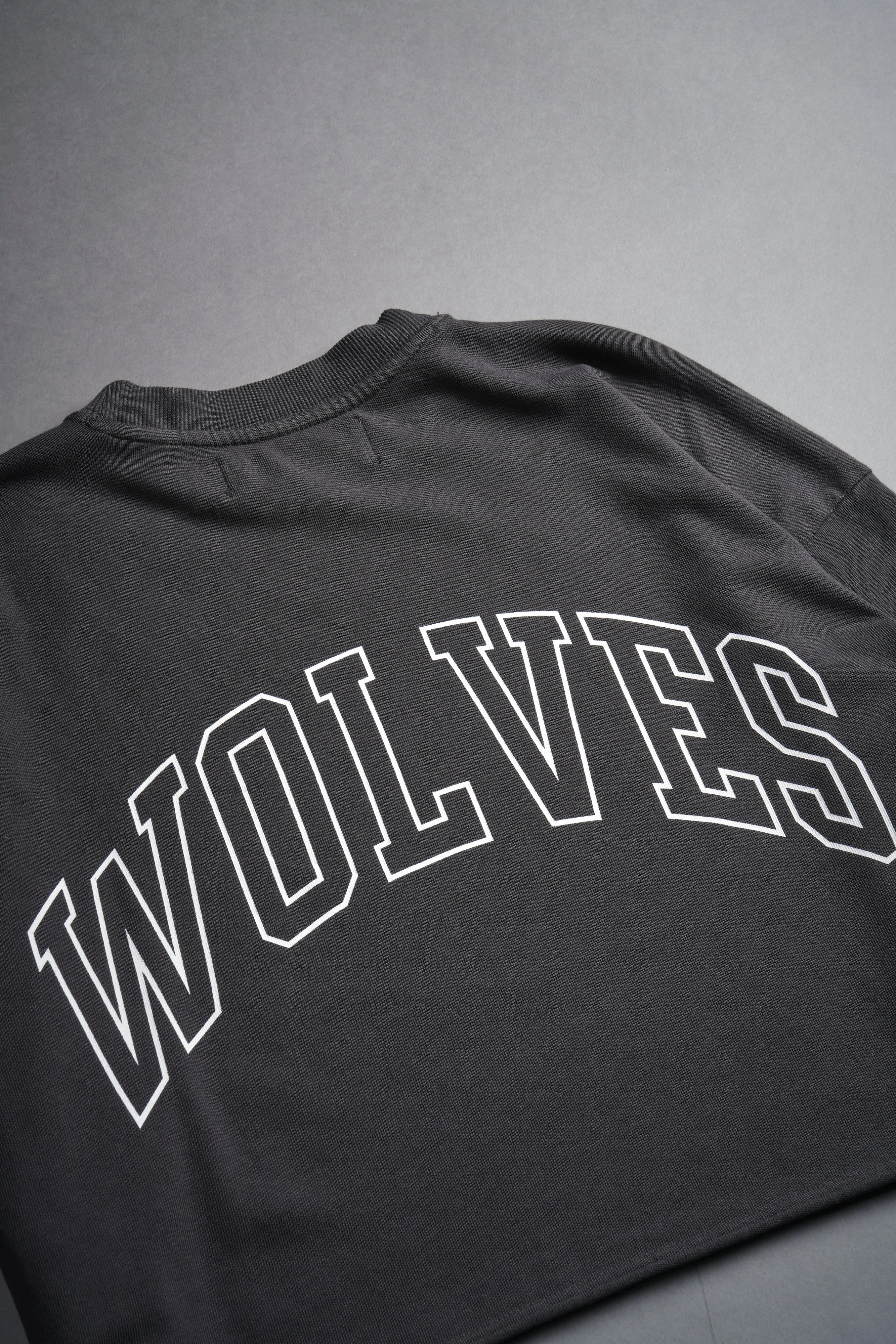 Fangs Premium "Premium" Oversized (Cropped) Tee in Wolf Gray
