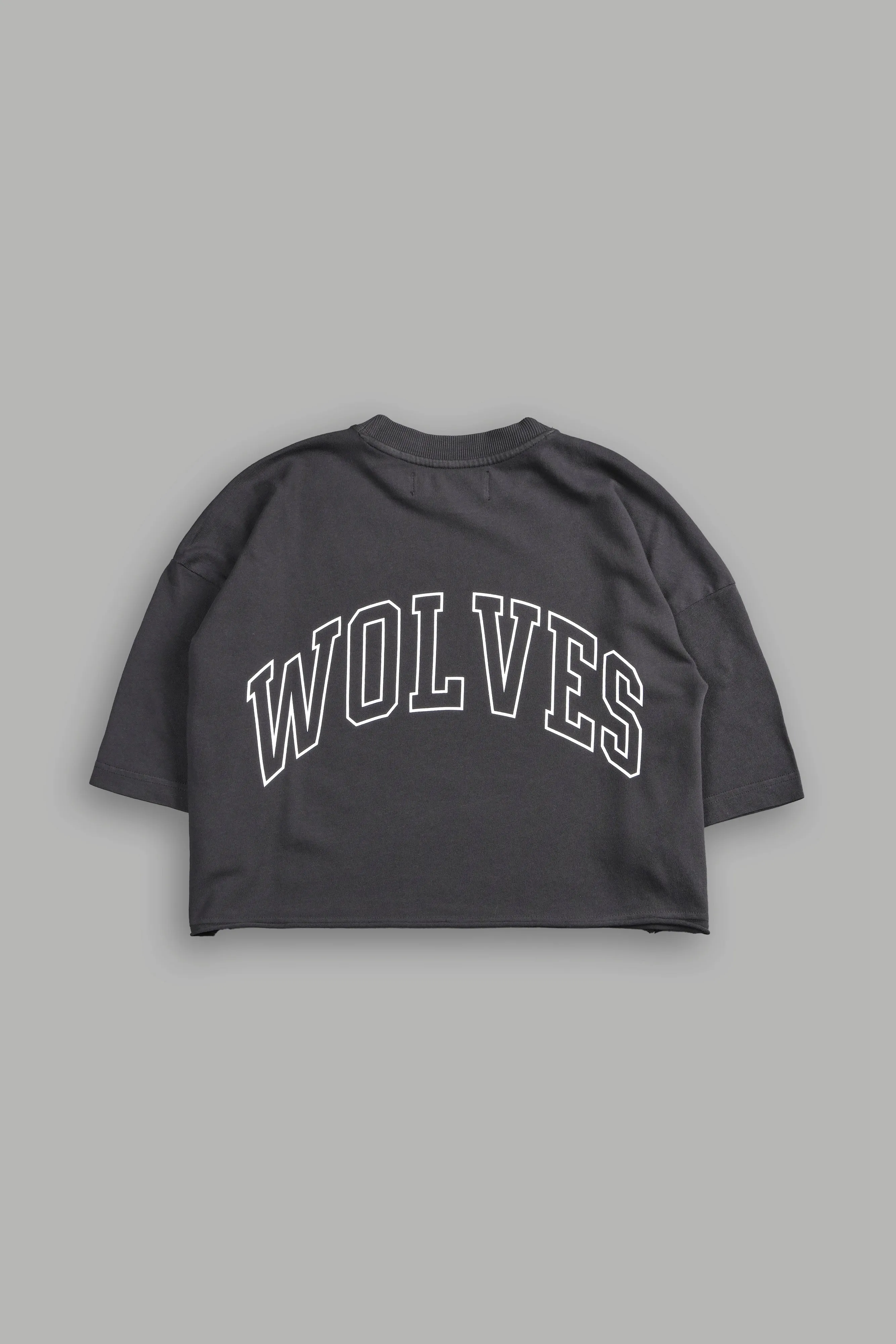 Fangs Premium "Premium" Oversized (Cropped) Tee in Wolf Gray