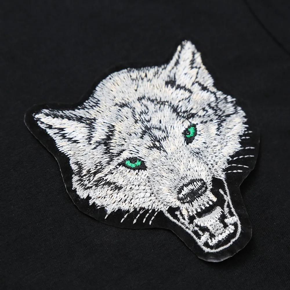 Fashion Men's T-Shirt with Long Sleeve / Cotton O Neck T-Shirt / Slim T-shirt Wolf Embroidery