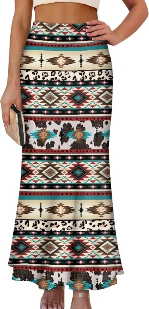 Flared Long Skirts for Women High Waist Maxi Skirts A-Line Ruffle Swing Casual Skirts for Party Holiday Cocktail