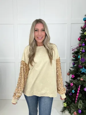 Golden Shimmer long Sleeve Top