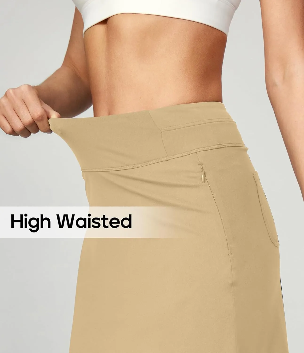 Heathyoga Knee Length Skorts for Woman Golf Skirts for Women Long Skorts Skirts for Women with Pockets Tennis Skirt Skort