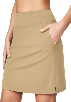 Heathyoga Knee Length Skorts for Woman Golf Skirts for Women Long Skorts Skirts for Women with Pockets Tennis Skirt Skort