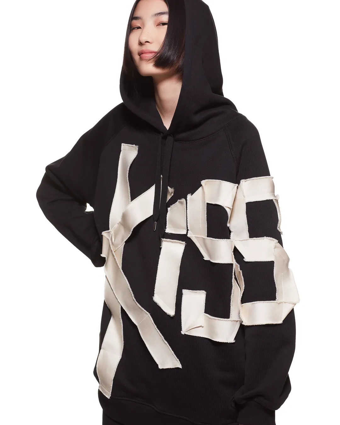 KISS ORGANIC COTTON SEACELL BLEND HOODIE - BLACK