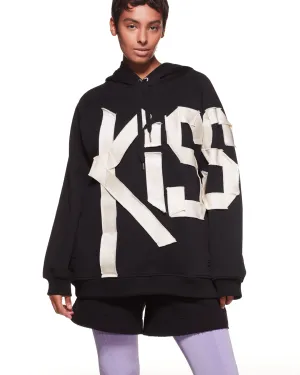 KISS ORGANIC COTTON SEACELL BLEND HOODIE - BLACK
