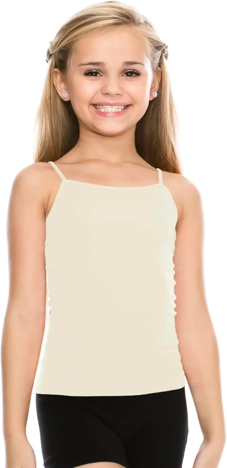 Kurve Girls Sleeveless Tank Top  Stretch Undershirts Cami Camisole, UV Protective Fabric, Rated UPF 50  (Made in USA)