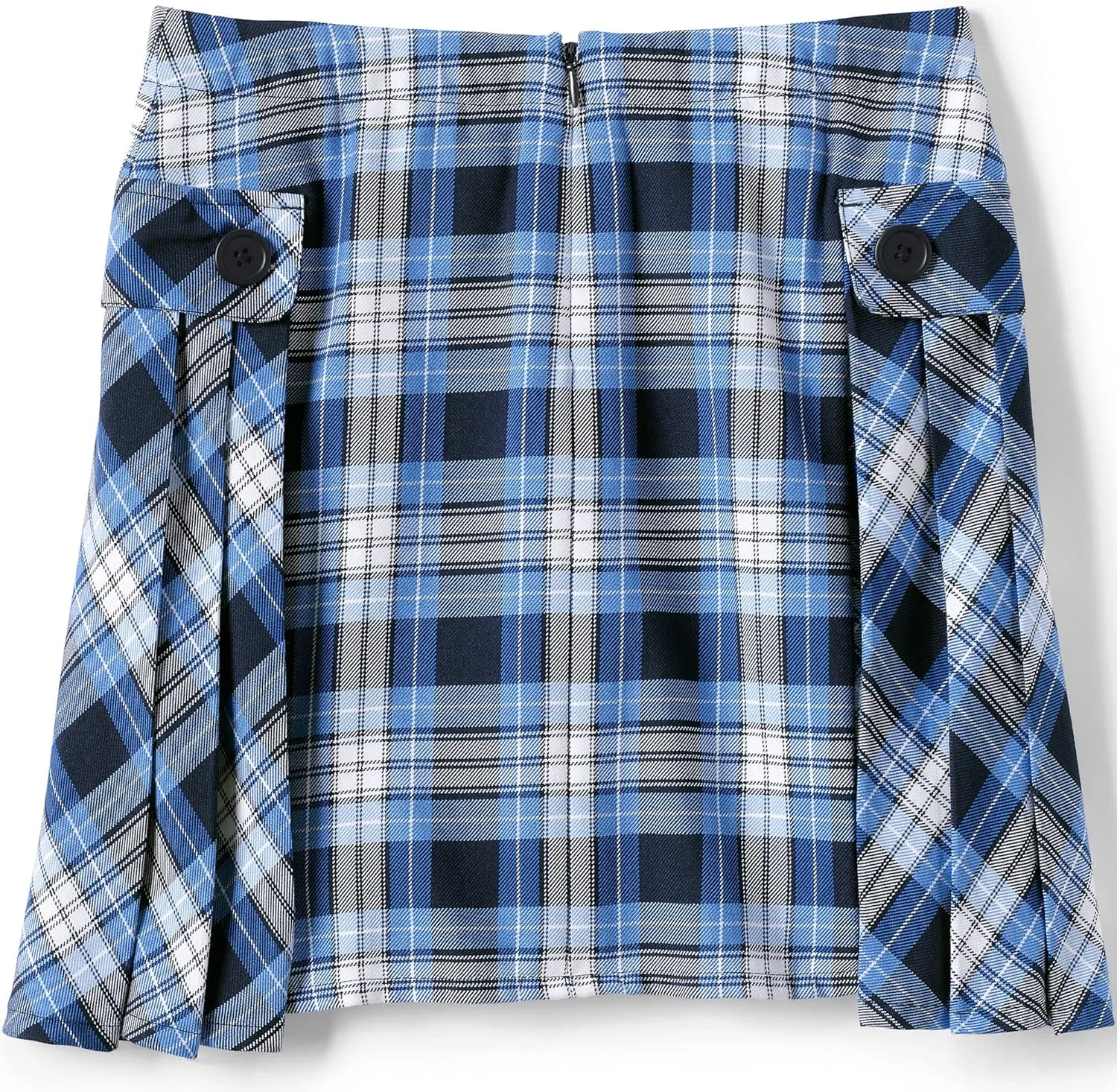 Lands' End School Uniform Girls Side Pleat Plaid Skort Above Knee